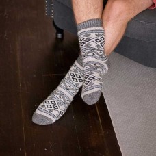 Мужские носки серые с ромбами