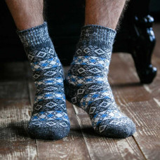 Мужские носки голубые с ромбами