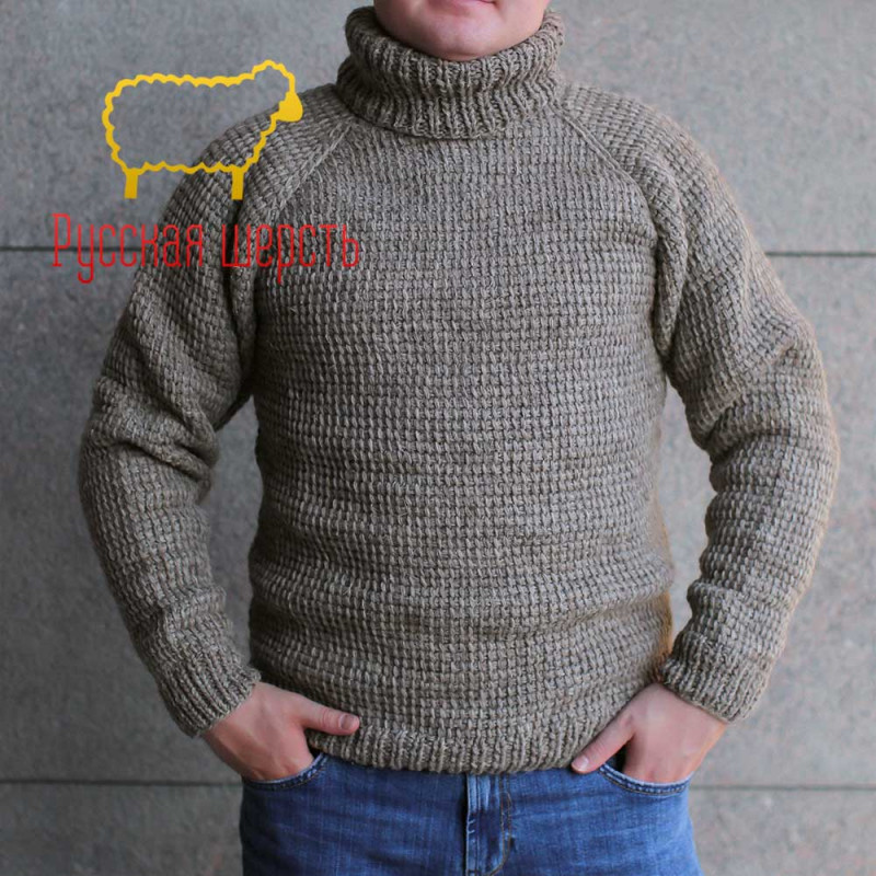 Модный вязаный свитер крупной вязки ручной работы