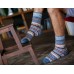 Мужские носки шерстяные синий узор